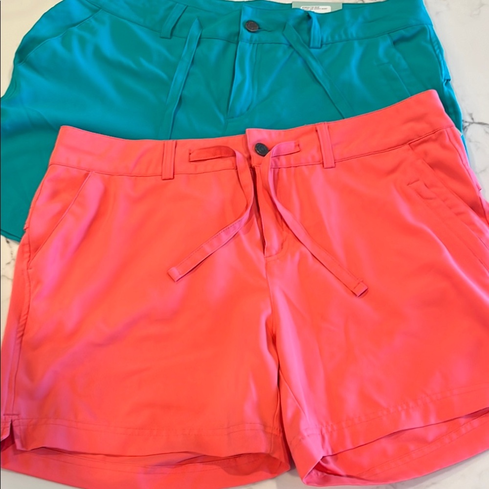 MAGELLAN pair L Women's Teal and Coral Shorts